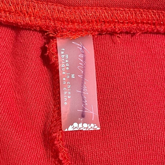 Free People Movement Flurry Pants Slim Flare Pull On Sweats Red Combo Medium - Picture 14 of 16